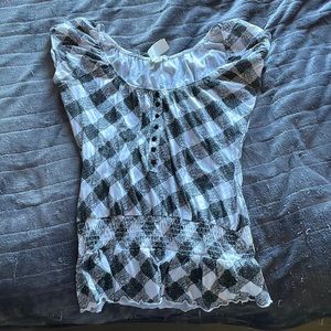 Black and white checkered shirt from brand younique size small.
